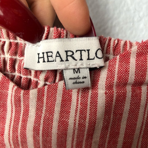 Heartloom Thelma Striped Flare Tank Top Red White - Picture 5 of 8
